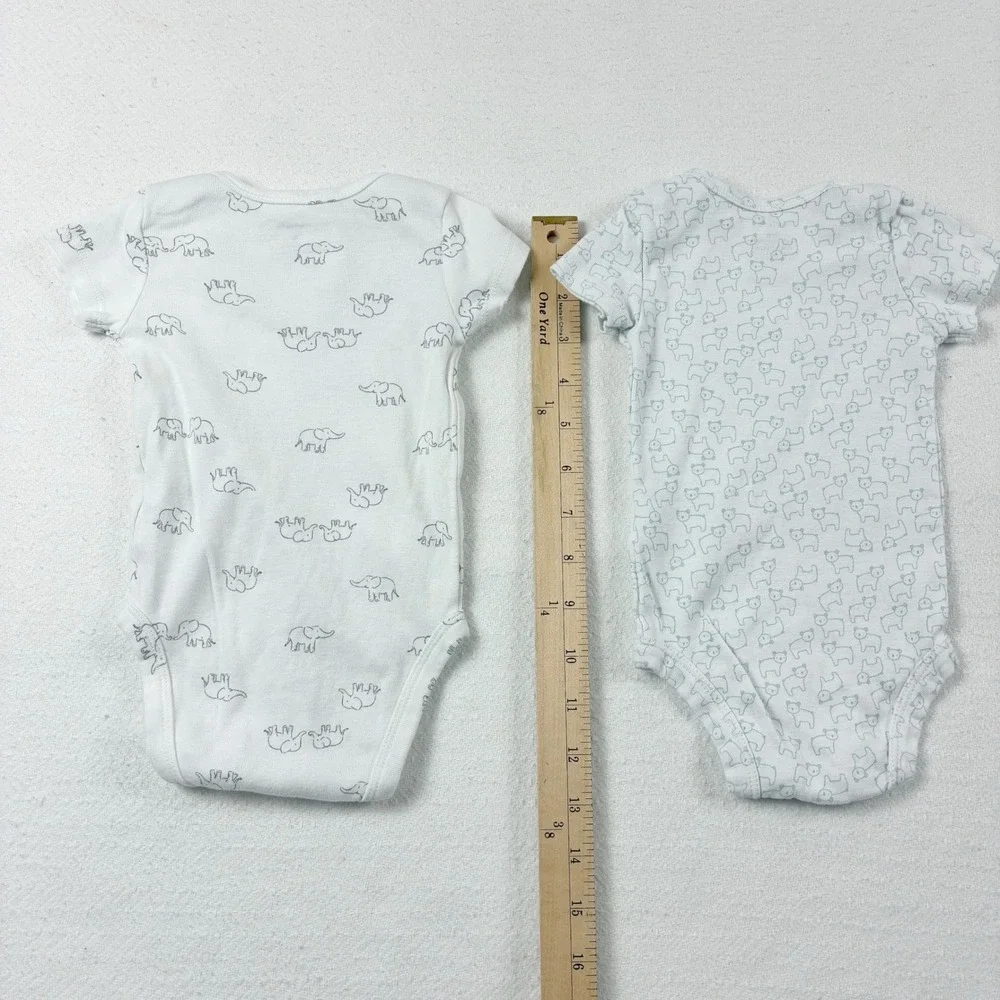 Carter's Baby Boy 4pc Lot Bodysuits Sleepers Cotton Terry Animal Gray Teal 3M